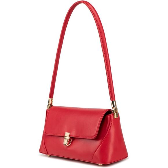 Women Bright Red Imported Vintage Retro Classic Cute Hobo Tote Mini Clutch Bag - Picture 2 of 4